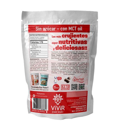 The cookie doble chocolate vivir power snacks
