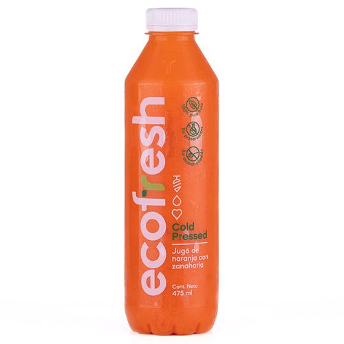 Jugo Cold Pressed Naranja Zanahoria Ecofresh 475 ml