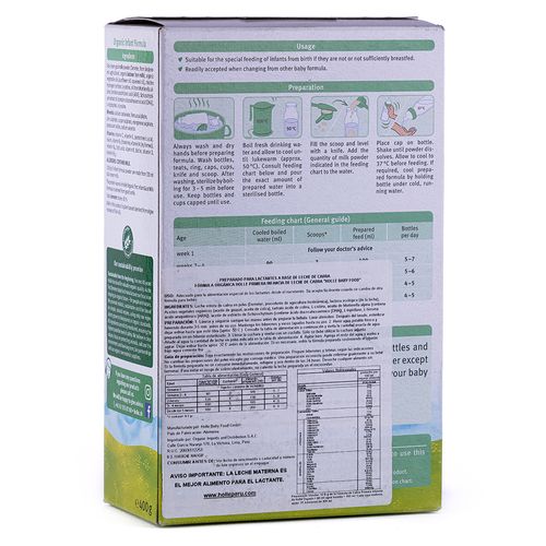 Preparado para Lactantes a base de leche de cabra Holle 400 g