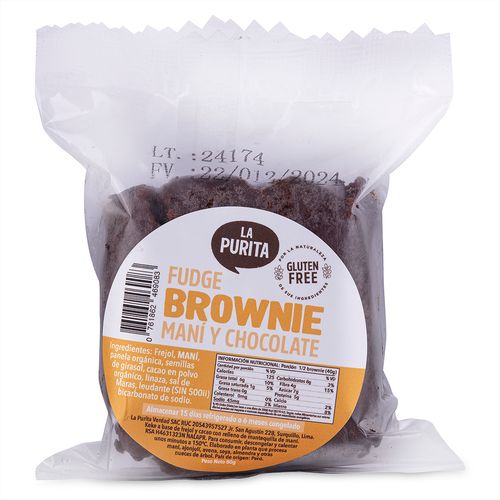 BROWNIE MANI Y CHOCOLATE LA PURITA 80G
