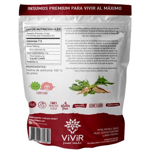 Fibra Natural de Raiz de Achicoria Vivir Power Snacks 284 g