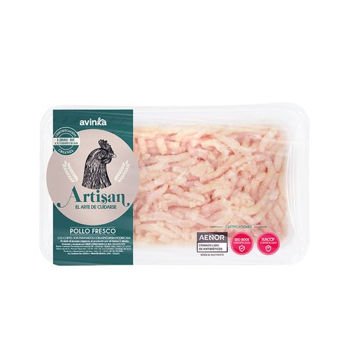 Carne molida de pollo artisan 100% libre de antibióticos Kg.
