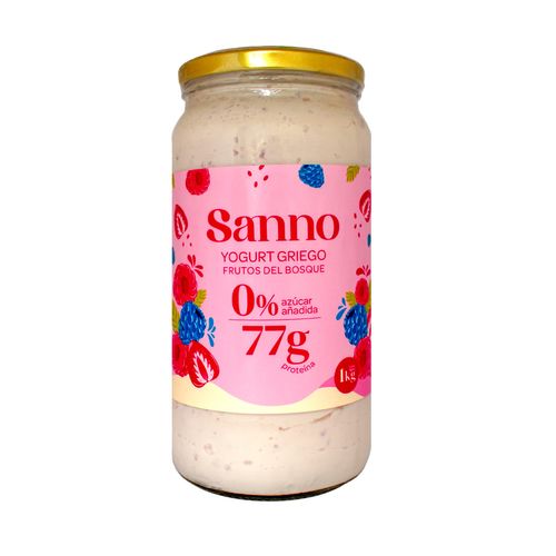 Yogurt Griego Probiótico Frutos del Bosque Sanno 1 kg