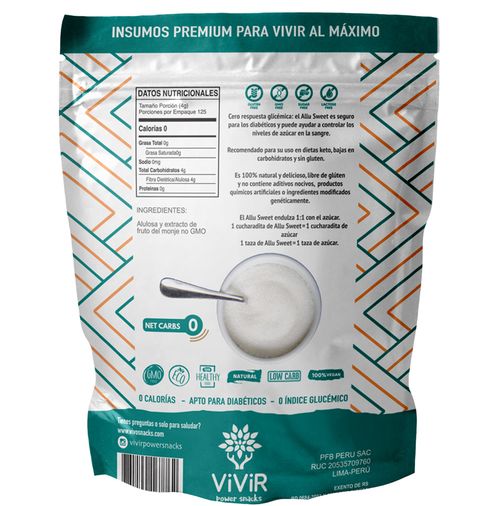 ALLU SWEET ALULOSA FRUT MONJE 500G VIVIR