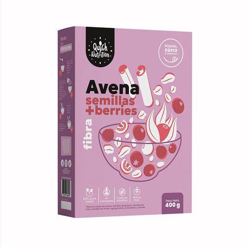 Avena de berries fibra 400 gr Quick nutrition