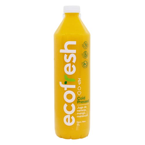 Jugo Cold Pressed Naranja, Mango y Maracuya Ecofresh 1 L
