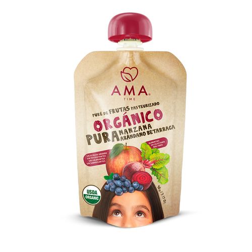 Pure de Manzana, Beterraga y  Arandano Ama Time 90g