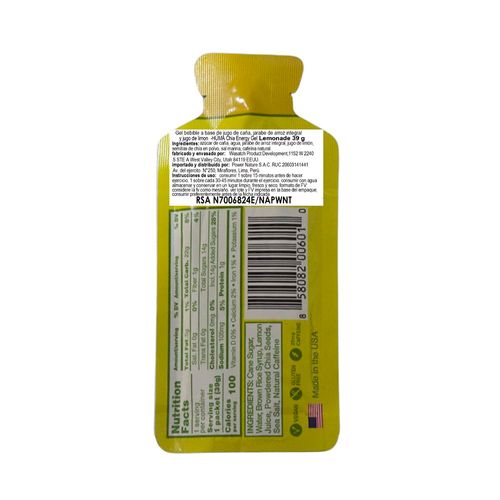 Energy gel lemonade 39 gr hüma