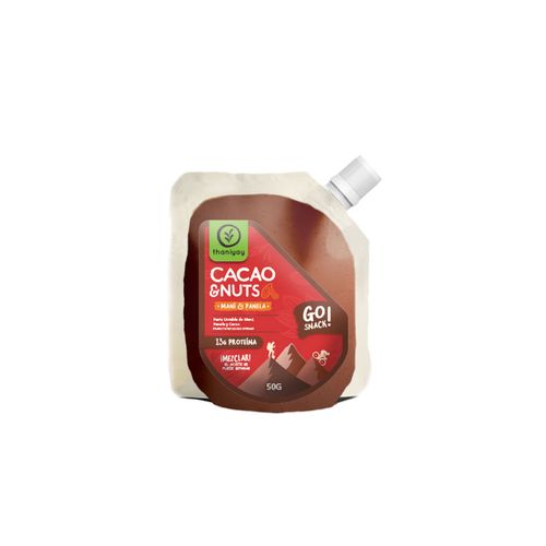 Pasta Untable de Maní tostado, Cacao y Panela Natural Chocomaní Thaniyay Doypack 50 g