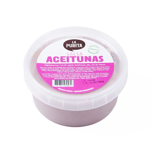 Salsa de aceituna vegana La Purita 200g