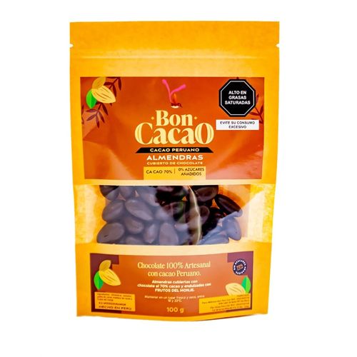 Almendras grageadas con chocolate 70% de Cacao Endulzada con Frutos del Monje