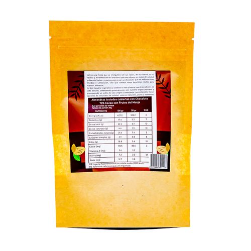 Almendras grageadas con chocolate 70% de Cacao Endulzada con Frutos del Monje