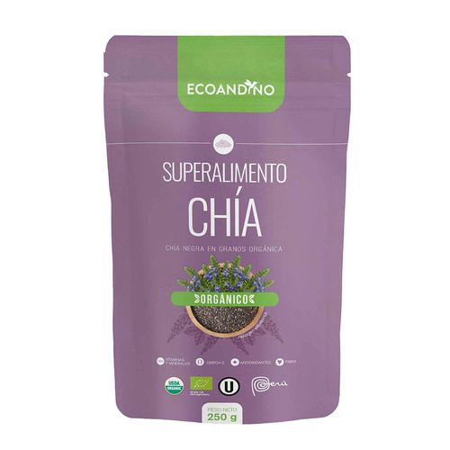Chía Orgánica en Semillas Ecoandino 250 g