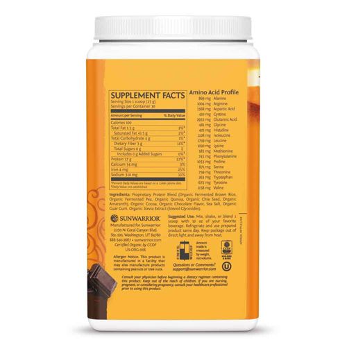 Proteína Classic Plus Sabor Chocolate Sunwarrior 750 g