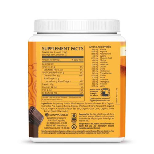 Proteína de Chocolate Classic Plus Sunwarrior 375g