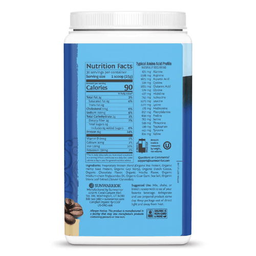 Proteína Warrior Blend Sabor Mocha Sunwarrior 750 g