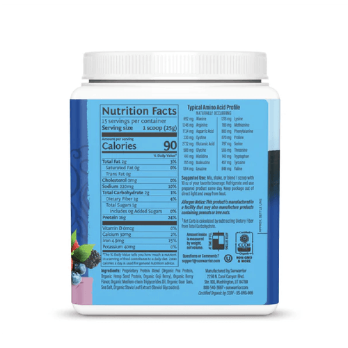 Mezcla de Proteína Vegana sin Gluten de Berries Sunwarrior 375 g