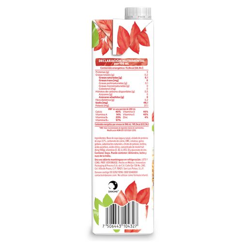 Bebida soya sin azúcar c/monkfruit Silk 946ml