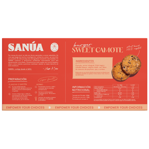 Burger Camote Sanua 400g