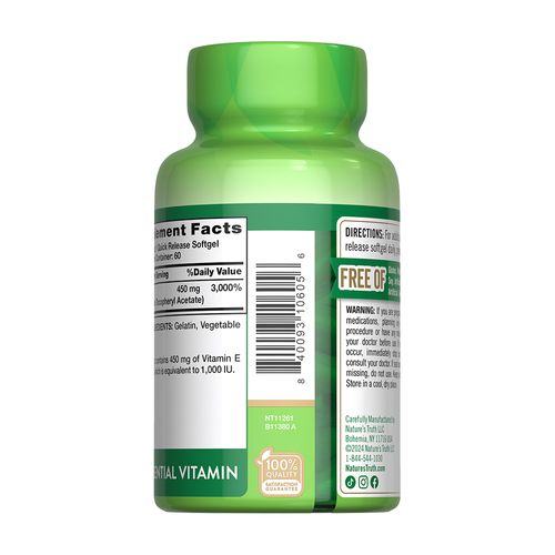 Vitamina E 1,000 IU DL-Alpha Nature's Truth 60 cap