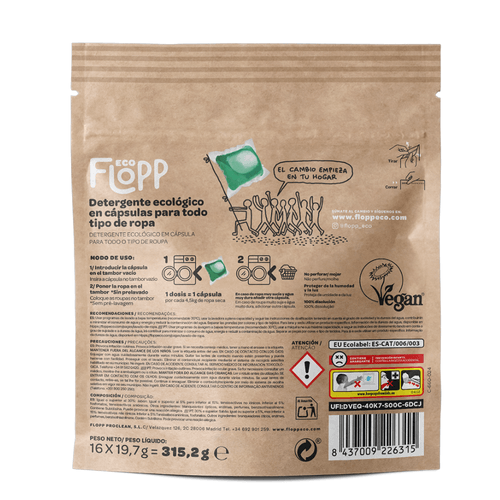 Detergente ecológico Flopp  16 capsulas