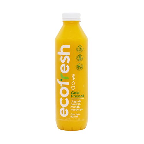 Jugo Cold Pressed Naranja, Mango y Maracuya Ecofresh 475 ml