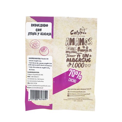 ChocoBluberries 70% cacao 0 azucar 21g