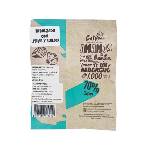 ChocoAlmend 70% cacao 0 azucar 21g