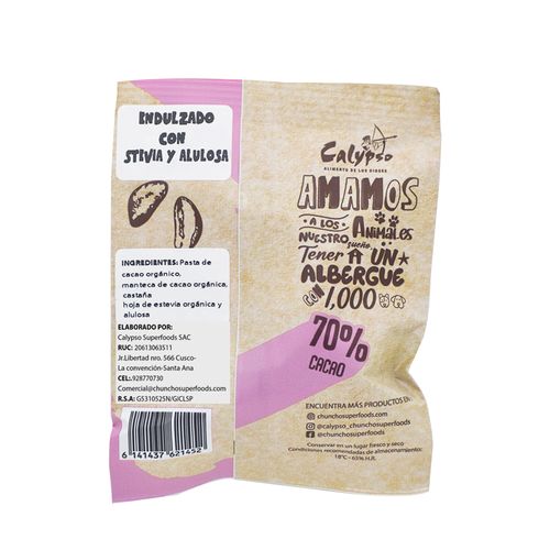 ChocoCastaña 70% cacao 0 azucar 21g