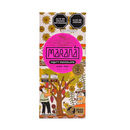 Chocolate Bitter Origen Cusco 70% Cacao Maraná 70 g