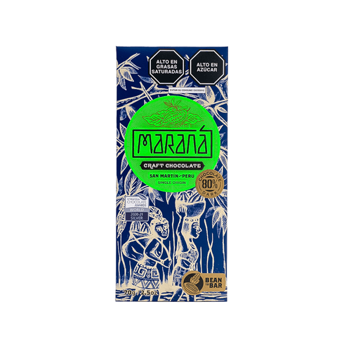 Chocolate Bitter Origen San Martín 80% Cacao Maraná 70 g