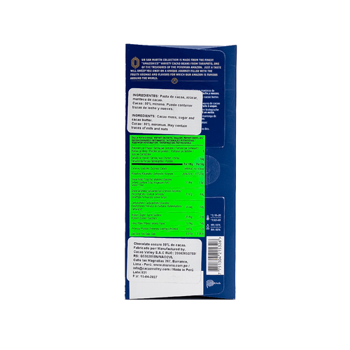Chocolate Bitter Origen San Martín 80% Cacao Maraná 70 g