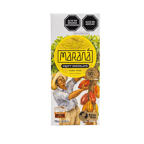 Chocolate Bitter Origen Piura 80% Cacao Maraná 70 g