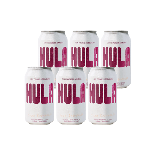 Pack 6 Unidades :  Bebida carbonatada Cranberry Twist Hula 330ml