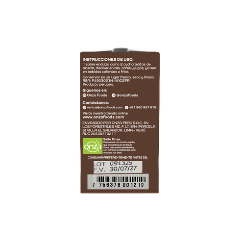 STEVIA C/YACÓN  CAJA X 50 SOBRES ONZA