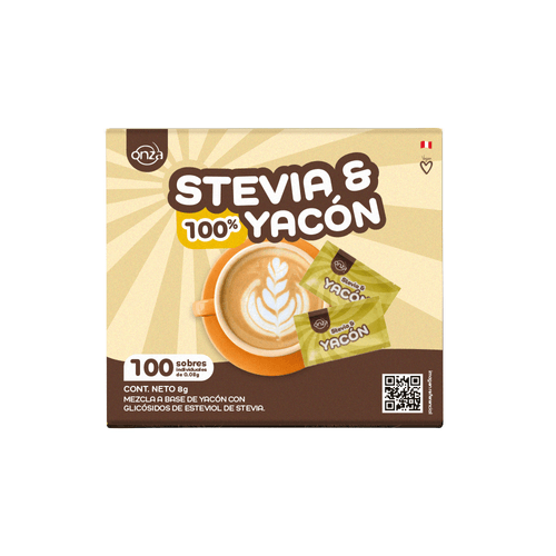 STEVIA C/YACÓN  CAJA X 100 SOBRES ONZA