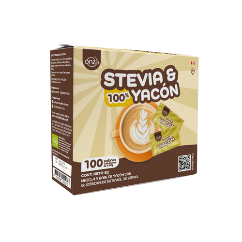 STEVIA C/YACÓN  CAJA X 100 SOBRES ONZA